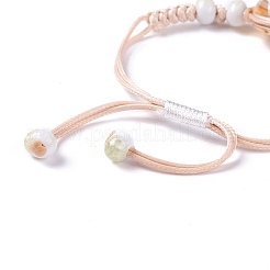 女の子の女性のための磁器ビーズ編みこみビーズブレスレット  ガラスペンダント  オレンジ  内径：5/8~ 3-1/8インチ（1.5~7.9cm）&nbsp;BJEW-C004-01B