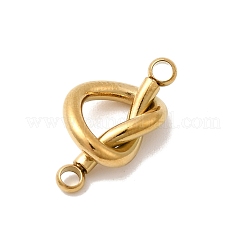 304ステンレススチールコネクタチャーム  ハートノットリンク  イオンプレーティング（ip）  ゴールドカラー  9x17x5mm  穴：1.8mm&nbsp;STAS-B113-03G