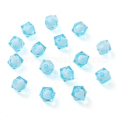 透明なアクリルビーズ  二層ビーズ  多面カットキューブ  空色  10x9x9mm  穴：2mm  約1050個/500g&nbsp;TACR-S112-10mm-22