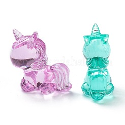ユニコーンアクリル透明カボション  アクセサリーを飾る  ミックスカラー  38x28~35x17~22mm  約50個/袋&nbsp;DIY-D041-08