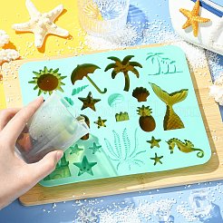 海馬城チョコレートビスケットキャンディシリコン型  グリーン  17.5x21.6x1.5cm&nbsp;ST-CJ0043-050