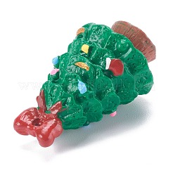 樹脂チャーム  クリスマスの日のために  クリスマスツリー  グリーン  37x23x22.5mm  穴：1mm&nbsp;RESI-M021-05