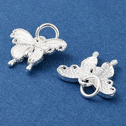 合金ペンダント  丸カン付き  蝶のチャーム  銀  13x17x2mm  穴：4mm&nbsp;ENAM-M008-19S