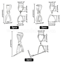 6個3スタイル925スターリングシルバーペンダントベイル  アイスピックピンチベイル  スタンプ925個付き  銀  12~17mm  穴：4~4.5x3~4mm  2個/スタイル&nbsp;STER-PH0002-19