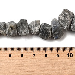 天然石ラブラドライトビーズ連売り  ラフ原石  ナゲット  7~20x12~23x6~18mm  穴：0.8~1mm  約18~30個/連  7.48''~8.07''（19~20.5センチメートル）&nbsp;G-S386-B04