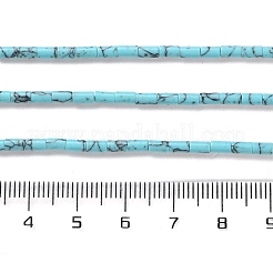 染め合成ターコイズビーズ連売り  コラム  4x2~2.5mm  穴：0.6mm  約89個/連  15.04''（38.2センチメートル）&nbsp;G-B124-A01-01