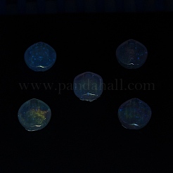 UVメッキ蓄光透明アクリルビーズ  暗闇で光る  ラウンド  ミックスカラー  21x21.5x15mm  穴：4mm&nbsp;OACR-P010-05