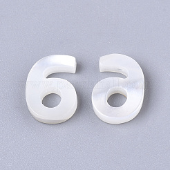 パールシェルのチャームのナチュラルホワイトシェルマザー  数  NUM。6  10x7x2mm  穴：0.8mm&nbsp;SSHEL-R048-004-06