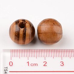 ラウンドウッドビーズ  無鉛の  バリーウッド  16x15mm  穴：4mm&nbsp;WOOD-PH0002-05-LF