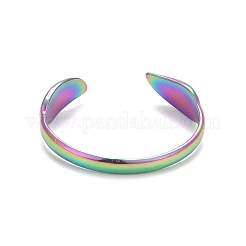 イオンプレーティング（IP）レインボーカラー 304 ステンレススチール リーフオープンカフリング 女性用  usサイズ9（18.9mm）&nbsp;RJEW-C025-25M