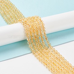 天然石シトリンビーズ連売り  ラウンド  染め＆加熱  6mm  穴：1mm  約60~63個/連  15.5~15.7インチ（38~40cm）&nbsp;G-E326-6mm-01