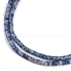 天然ブルースポットジャスパービーズ連売り  ディスク  ヒシビーズ  4x2mm  穴：1mm  約185~186個/連  14.88~18.04インチ（37.8~38cm）&nbsp;G-H230-56