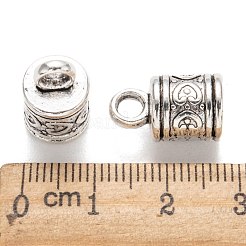 合金コードエンドパーツ  エンドキャップ  ターミネータ  鉛フリー＆カドミウムフリー  アンティークシルバー  16x9mm  穴：3mm  6.5内径。&nbsp;PALLOY-ZX007-AS-RS