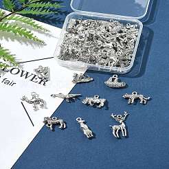 チベット風合金動物ペンダント50個  アンティークシルバー  9.5~27x7.5~20.5x3.5~7mm  穴：1.6~2.5mm&nbsp;FIND-FS0004-34