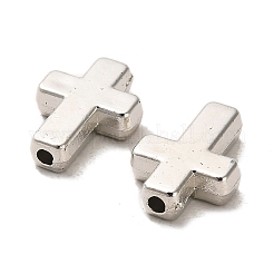 CCBプラスチックビーズ  クロス  プラチナ  13x9x3mm  穴：1.6mm&nbsp;CCB-A001-11P