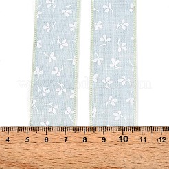 ポリエステルリボン  葉の模様  ギフトラッピング用リボン  ミディアムアクアマリン  1インチ（25mm）  約20.00ヤード（18.29m）/ロール&nbsp;OCOR-N007-01A