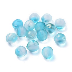 透明ガラスビーズ  艶消し  グリッターパウダー付き  片穴  桃  ミックスカラー  11.5x11.5x11mm  穴：1mm&nbsp;GLAA-M040-C