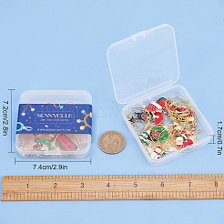 Diyのクリスマスワイングラスチャーム作成キット  合金エナメルペンダントを含む  真鍮ワイングラスチャームリング＆丸カン  ミックスカラー  58個/箱&nbsp;DIY-SC0018-87