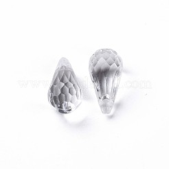 透明なアクリルパーツ  多面カット  ティアドロップ  透明  17.5x9mm  穴：2mm  約818個/500g&nbsp;MACR-S373-121-B01