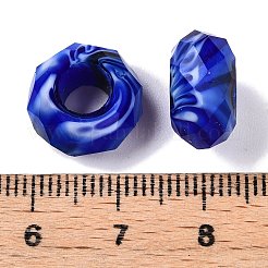 ツートンガラスヨーロピアンビーズ  大穴ビーズ  ファセットロンデル  ミックスカラー  14x8mm  穴：5.5~6mm&nbsp;GDA009-M