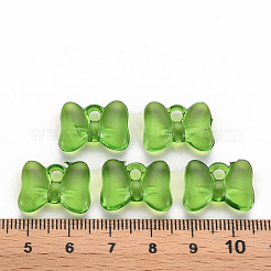 透明なアクリルパーツ  蝶結び  グリーン  13.5x18x5.5mm  穴：2.5mm  約625個/500g&nbsp;TACR-T024-02BA-925