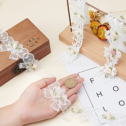 3ヤード 3種類のレーストリム カラフルな花柄 DIY 刺繍トリムリボン  模造パールと  クラフトデコレーション縫製用  カラフル  1-3/4インチ（43~50mm）  1ヤード/スタイル&nbsp;DIY-GF0004-39