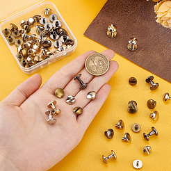 40セット4色の合金製ネジ留め具  ミックスカラー  11.5x10mm  10セット / カラー&nbsp;BUTT-PH0001-30B