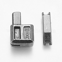 服装アクセサリー  亜鉛合金のジッパー修理アクセサリーは、ボックスとピンの固定保持器を挿入します。  ガンメタ色  13x9x6mm  ピン：13x3.5x3mm&nbsp;PALLOY-WH0013-C03-B