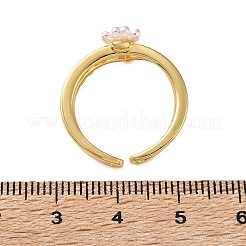 304ステンレススチール製マイクロパヴェキュービックジルコニアカフオープンリング  樹脂と  花  18KGP本金メッキ  13mm  内径：17mm&nbsp;CU-CBA3A85-03G