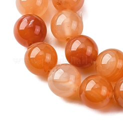 天然石赤瑪瑙ビーズ連売り  ラウンド  10mm  穴：1mm  約38個/連  14.96''（38センチメートル）&nbsp;G-R015-B02-10mm