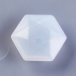 シリコンモールド  レジン型  UVレジン用  エポキシ樹脂ジュエリー作り  六角  ホワイト  33x37x8mm  33x37x7.5mm  穴：5mm  インナーサイズ：30x35mm&nbsp;X-DIY-F023-04