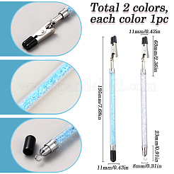 鉄、PVC、アクリルのワニ口メモクリップ2個  ブレスレットヘルパー  ブレスレットアシスタントクリップ  ジュエリー留め具  ミックスカラー  19.5x0.8~1.1cm  2色  1pc /カラー&nbsp;FIND-SC0011-26B