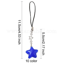 スターアクリルモバイルストラップ  ミックスカラー  11.5cm  10個/セット&nbsp;HJEW-YW00030