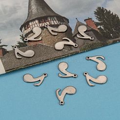変色防止 オリジナルカラー音符チャーム 201 ステンレススチールペンダント 10個  15x10x1mm  穴：1mm&nbsp;X-STAS-Q115