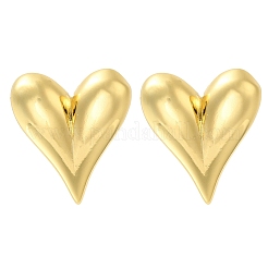 ラックメッキハート真鍮スタッドピアス  鉛フリー＆カドミウムフリー  長持ちメッキ  18KGP本金メッキ  27x23.5mm&nbsp;EJEW-I310-13G
