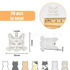 ステンレスペンダント201個  レーザー切断  猫の形  ステンレス鋼色  22x25x1mm  穴：1.4mm  20個/箱&nbsp;FIND-DC0002-56