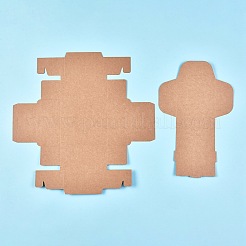 クラフト紙ギフトボックス  折りたたみボックス  正方形  バリーウッド  完成品：12x12x5.1cm  インナーサイズ：10x10x5センチメートル  展開サイズ：36.2x36.2x0.03cmと29.6x18.9x0.03cm&nbsp;LS-CON-K006-06B-01