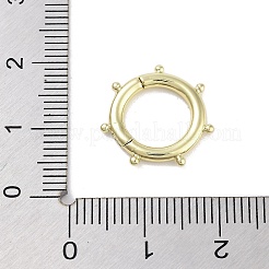 真鍮スプリングゲートリング  長持ちメッキ  鉛フリー＆カドミウムフリー  太陽  18KGP本金メッキ  15x2mm&nbsp;X-KK-M293-51G