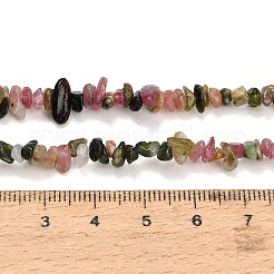 天然のマルチカラートルマリンビーズ連売り  チップ  3~4x4~13x1.5~4mm  穴：0.5~0.6mm  27.44~30.39''（69.7~77.2センチメートル）&nbsp;GG-CBAE051-A05-01