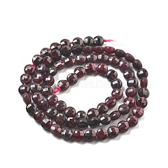 天然石ガーネットビーズ連売り  ファセットコインビーズ  フラットラウンド  5~5.5x3~3.5mm  穴：0.8~1mm  約80~81個/連  15.16~15.24インチ（38.5~38.7cm）&nbsp;G-C179-A25-01