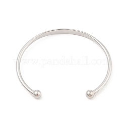 女性用304ステンレススチールカフバングル  ステンレス鋼色  内径：2-3/8インチ（6.1cm）&nbsp;BJEW-K252-06P
