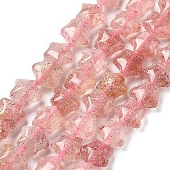 天然石ストロベリークォーツビーズ連売り  スター  7.5x7.5x4.5mm  穴：0.7mm  約56個/連  14.96インチ（38cm）&nbsp;G-Z080-A19-8mm