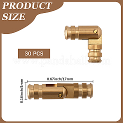 ブレスコラム折りたたみヒンジ30個  ワードローブのドアとテーブルのアクセサリー  ゴールドカラー  17x4mm&nbsp;FIND-CP0004-15