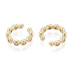 ブラス パヴェ キュービックジルコニア カフ ピアス  C字型  18KGP本金メッキ  透明  12.5~13x13~13.5x3mm&nbsp;EJEW-T049-03B-G