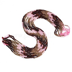 グラデーションカラーの天然アメジスト、ガーネット、アパタイトのビーズ連売り  多面カット  ラウンド  3.5mm  穴：0.5mm  約123~124個/連  15.39''~15.67''（39.1~39.8センチメートル）&nbsp;GG-CBA1668-A11-3mm