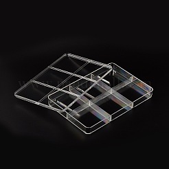 長方形型のプラスチック製のアクセサリービーズコンテナ  透明  200x300x35mm&nbsp;LS-OBOX-O002-03