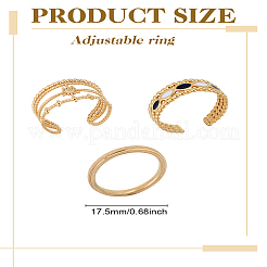 ステンレススチール指輪セット  月星オープンリング  ゴールドカラー  2~13mm  usサイズ7 1/4(17.5mm)&nbsp;RJEW-LP0002-52