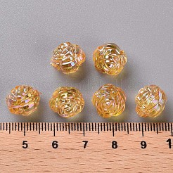 透明なアクリルビーズ  ABカラー  花  オレンジ  11.5x11.5mm  穴：1.8mm  約780個/500g&nbsp;TACR-S154-33C-919