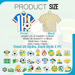 2袋2種類の合金エナメルペンダント  サッカーのチャーム  ミックスカラー  15.5~31x18~30x1~1.5mm  穴：1.2~1.8mm  1バッグ/スタイル&nbsp;ENAM-GA0001-25