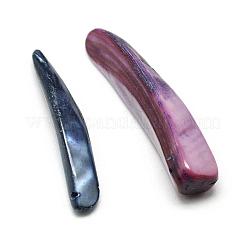 淡水シェルペンダント  染め  牛角  ミックスカラー  20~38x4~11x3~7mm  穴：1mm  約540個/500g&nbsp;SSHEL-Q299-019